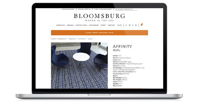 Custom Website Development for Bloomsburgcarpet.com by Thinkhouse - Long Island Ad agency in New York